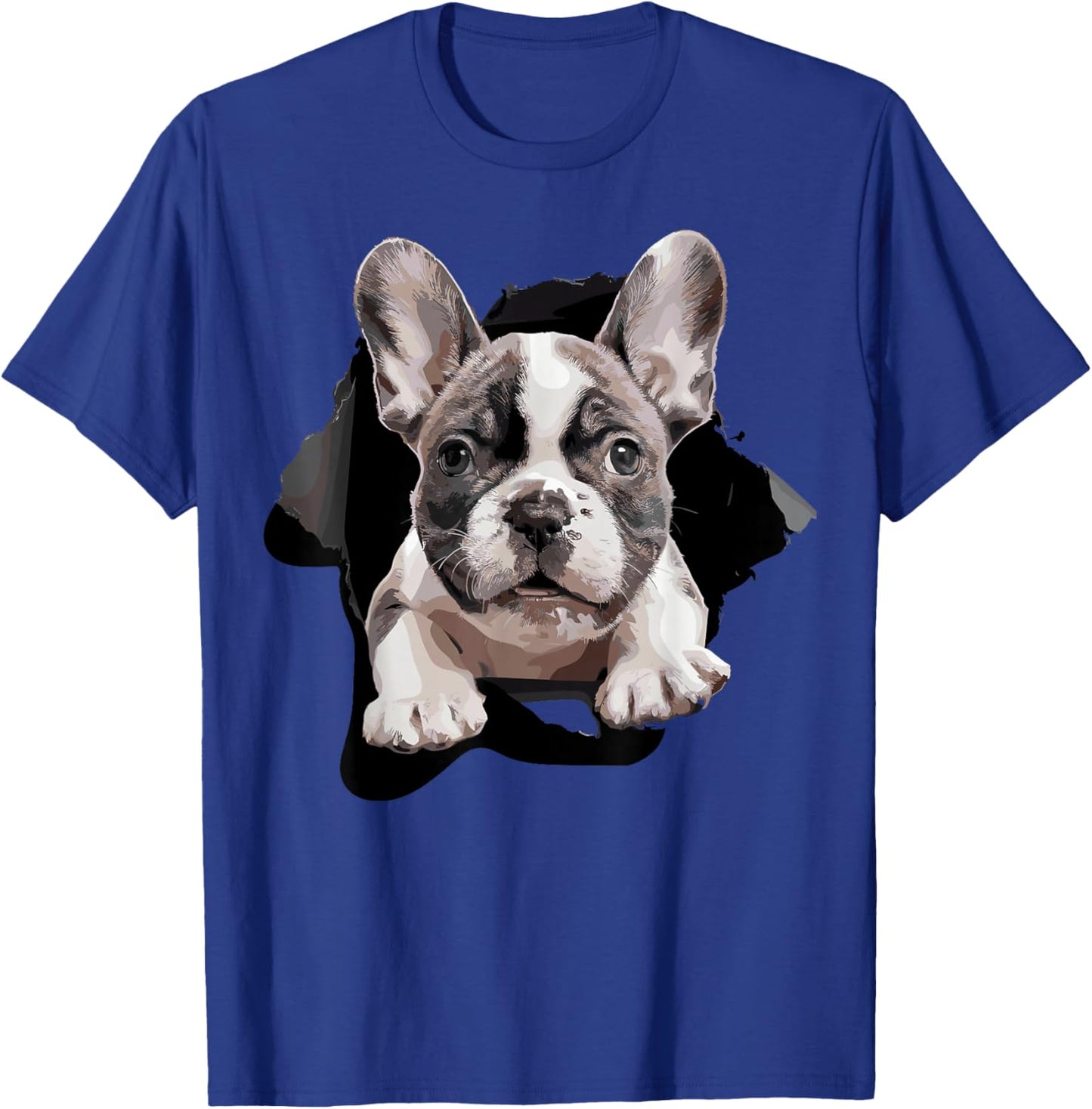 French Bulldog Puppy Funny Torn Puppies Dogs Parents T-Shirt - T-Shirt | Royal