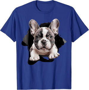 French Bulldog Puppy Funny Torn Puppies Dogs Parents T-Shirt - T-Shirt | Royal