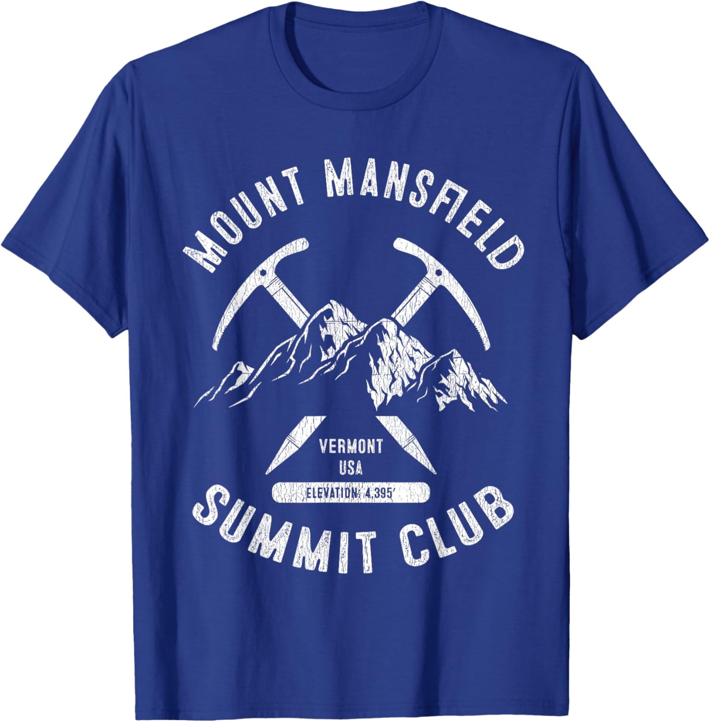 Mount Mansfield Summit Club I Climbed Mt Mansfield Vermont T-Shirt - T-Shirt | Royal