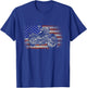 Patriotic American Motorcycle Rider Gift US Flag Biker Women Men T-Shirt - T-Shirt | Royal