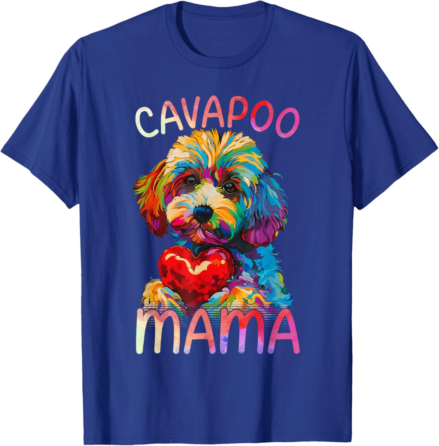 Cavapoo Lover Mama Heart Pop Art Cavapoo Mom T-Shirt - T-Shirt | Royal