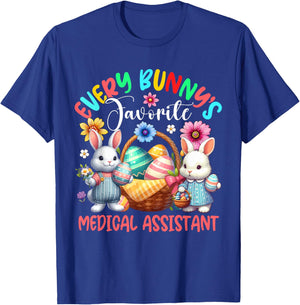 Bunny's Favorite Medical Assistant Job Team Easter Bunnies T-Shirt - T-Shirt | Royal