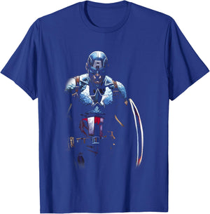 Marvel Comics Classic Captain America Dark Justice Poster T-Shirt - T-Shirt | Royal