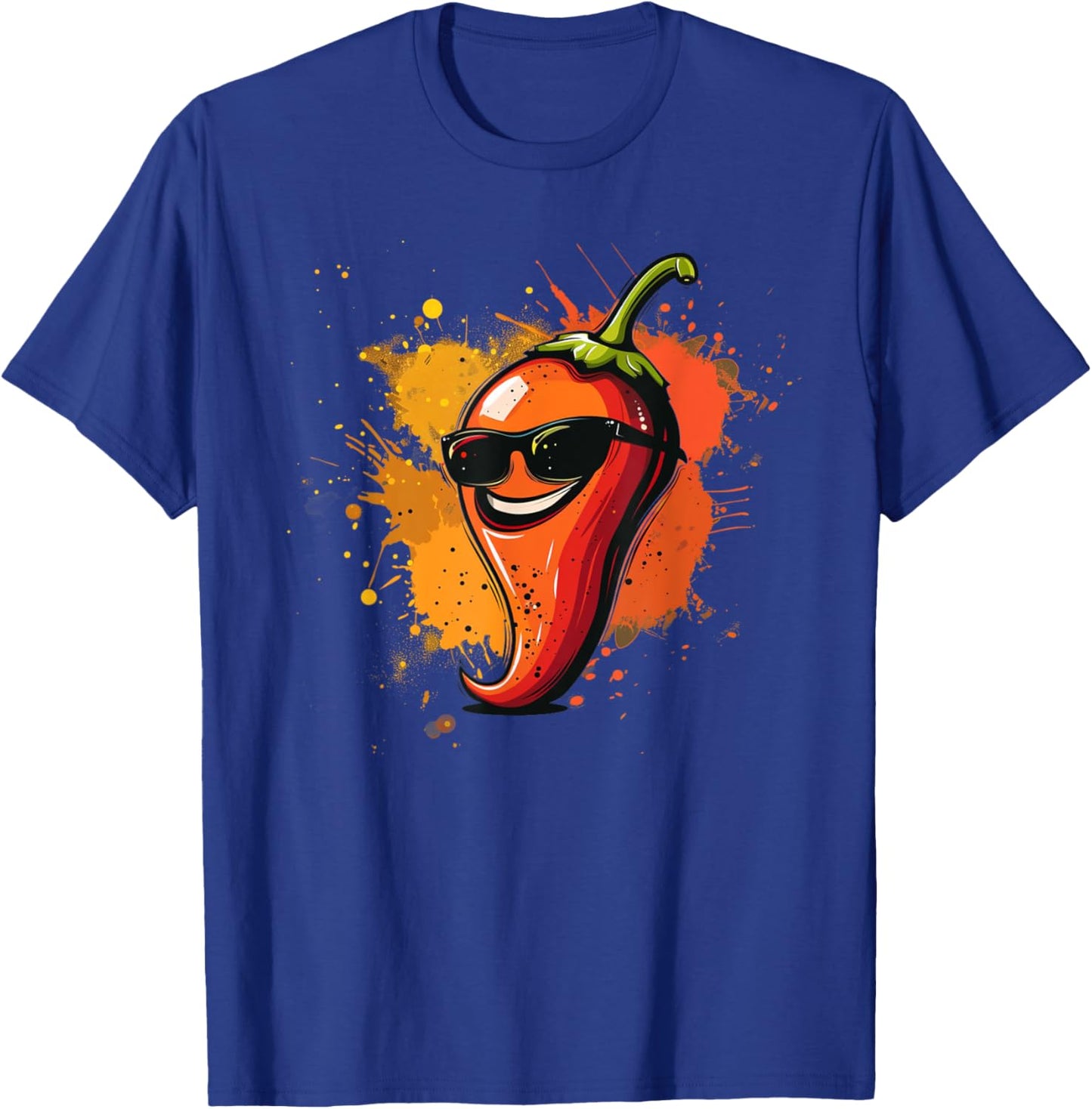 Chili Sunglasses Face for spicy and hot Food Lovers T-Shirt - T-Shirt | Royal