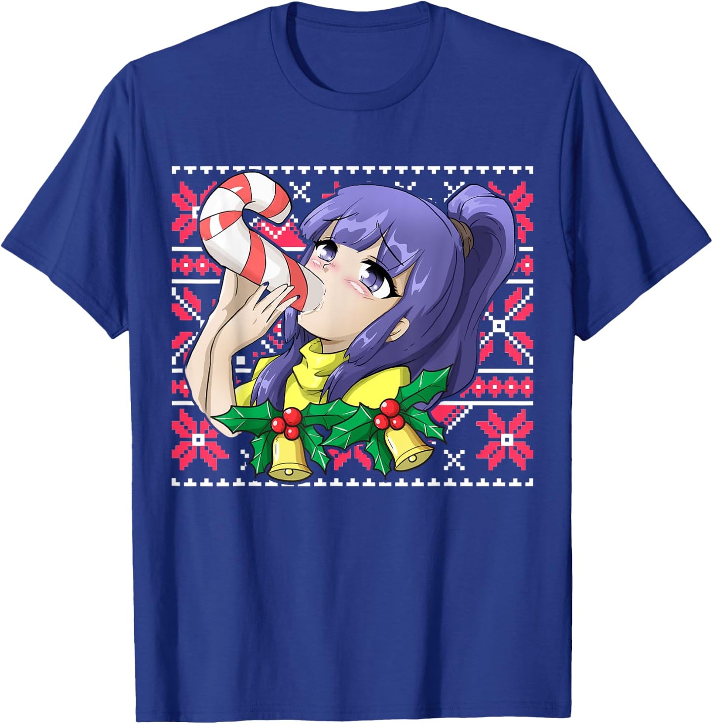 Ugly Christmas Otaku Ahegao Christmas Ecchi Etchi Hentai T-Shirt - T-Shirt | Royal