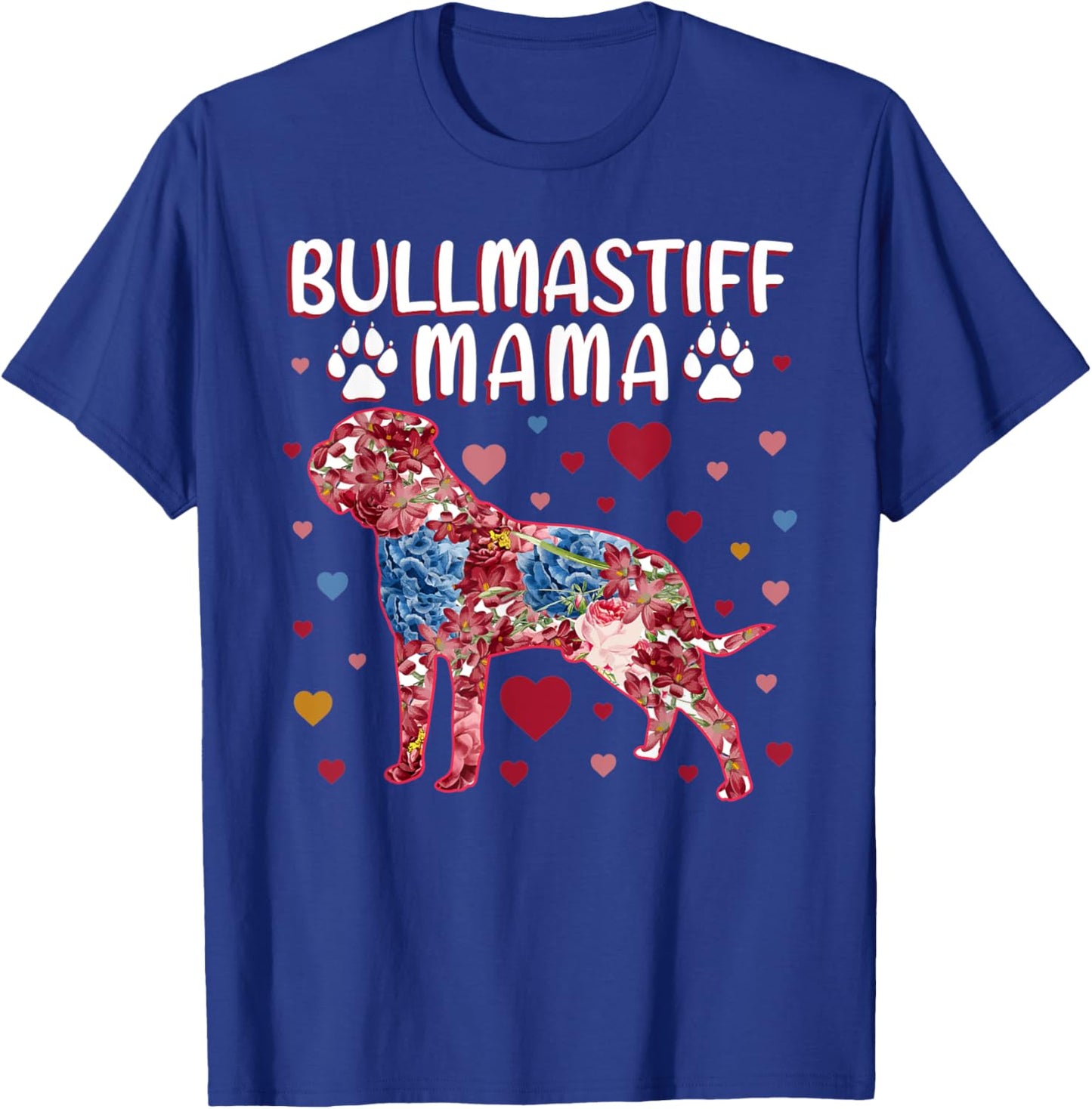 Flowers Bullmastiff Mama T-Shirt - T-Shirt | Royal
