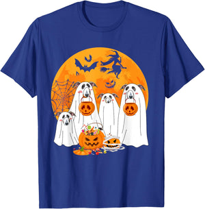 Group Halloween Whippets As Boo Ghosts With Candies T-Shirt - T-Shirt | Royal