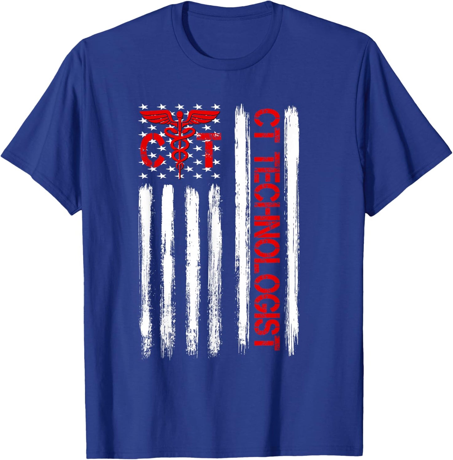 CT Scan Technologist American Flag Patriotic Radiology Gift T-Shirt - T-Shirt | Royal