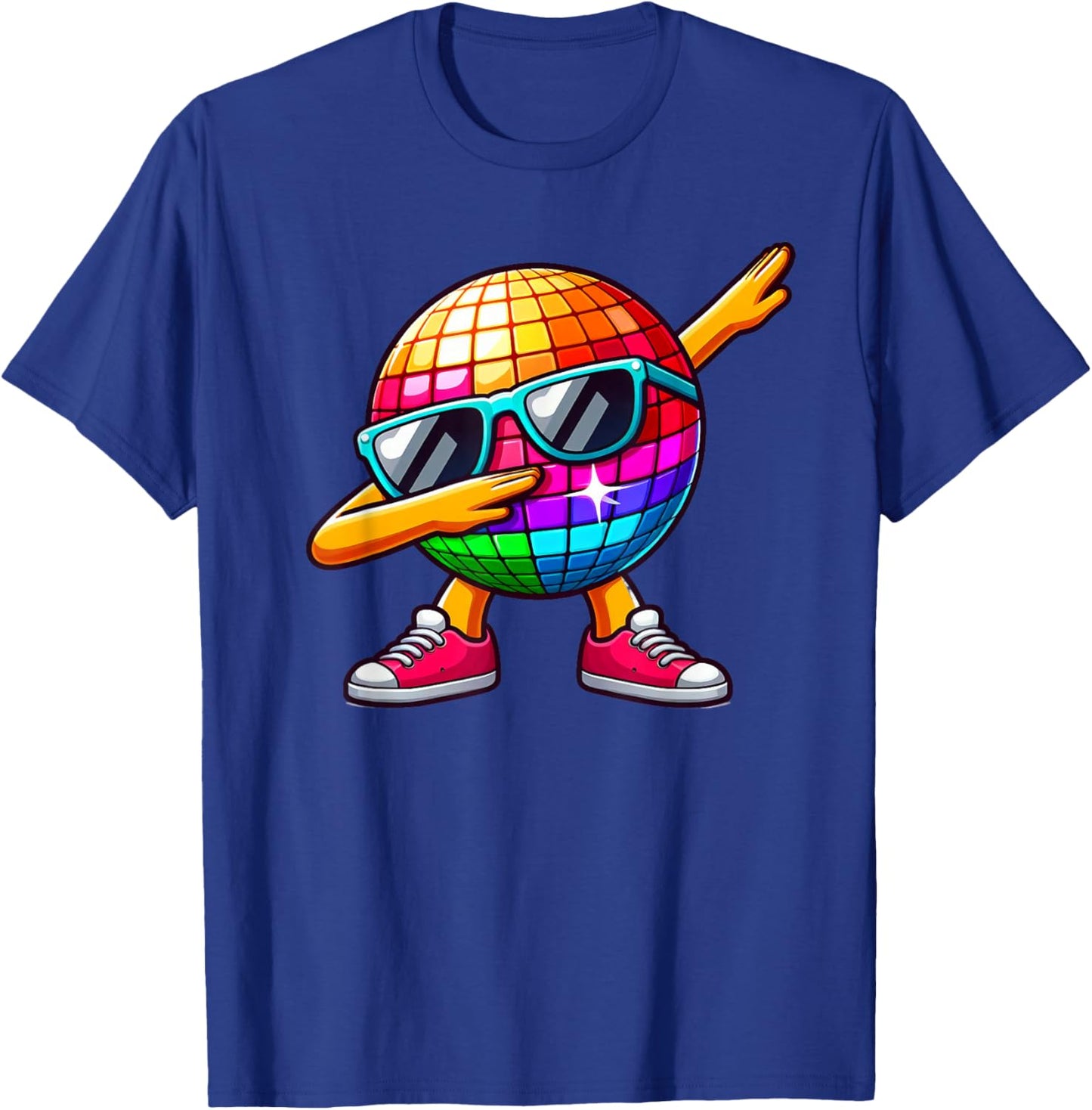 LED 70s Disco Ball Dabbing Sunglasses Nightclub Dance Party , Black, S T-Shirt - T-Shirt | Royal