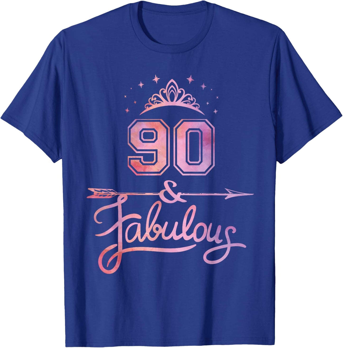 Women 90 Years Old And Fabulous Happy 90th Birthday T-Shirt - T-Shirt | Royal