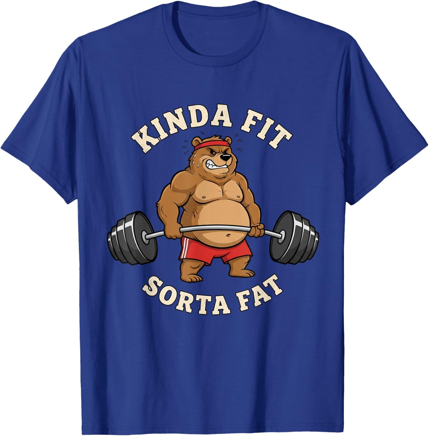 Kinda Fit Sorta Fat Lustiges Gymnastikshirt Papa BOD Bear T-Shirt - T-Shirt | Royal