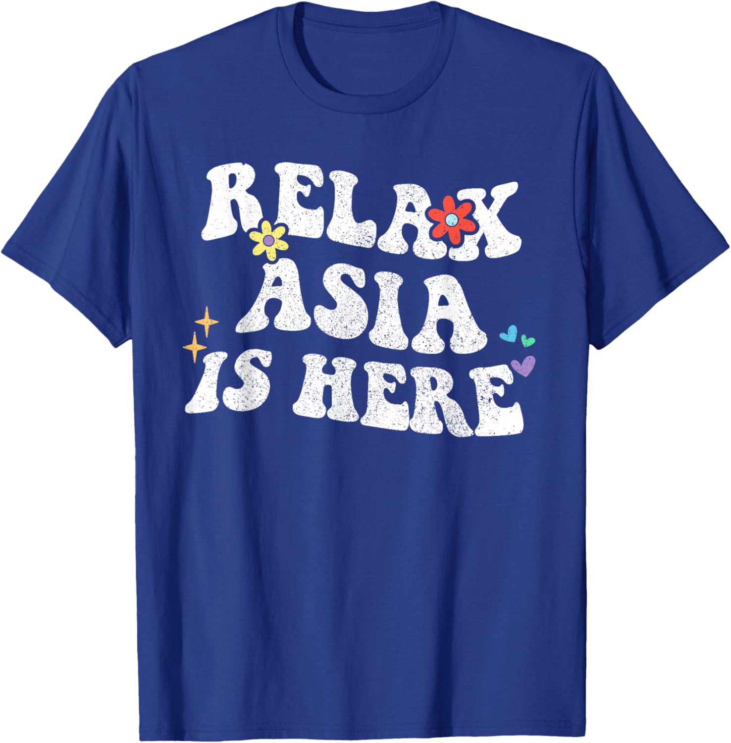 Retro Groovy Relax ASIA Is Here Funny Mother's Day Name T-Shirt - T-Shirt | Royal