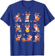 Funny Cute Reindeer Reading Teacher Christmas Book Lover T-Shirt - T-Shirt | Royal