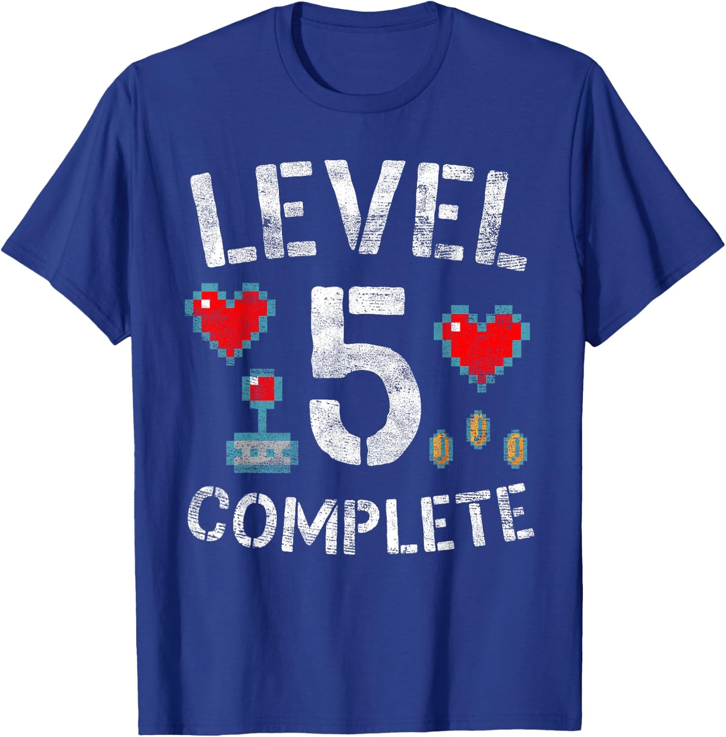 Level 5 Complete 5th Wedding Anniversary Video Gamer T-Shirt - T-Shirt | Royal