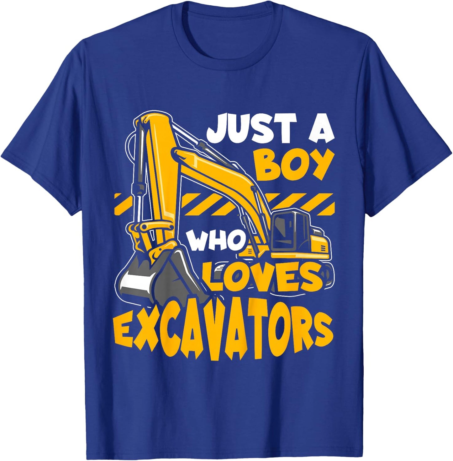 Kids Construction Vehicle Just A Boy Who Loves Excavators T-Shirt - T-Shirt | Royal