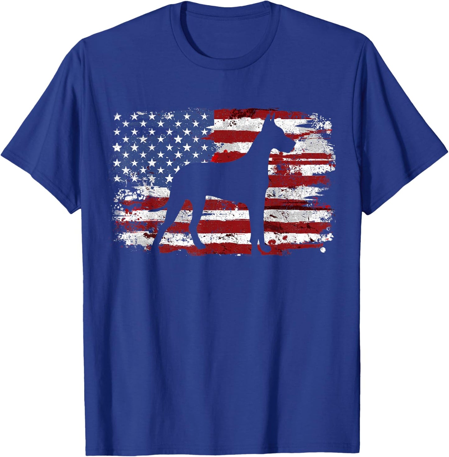 Great Dane Vintage American Flag T-Shirt - T-Shirt | Royal