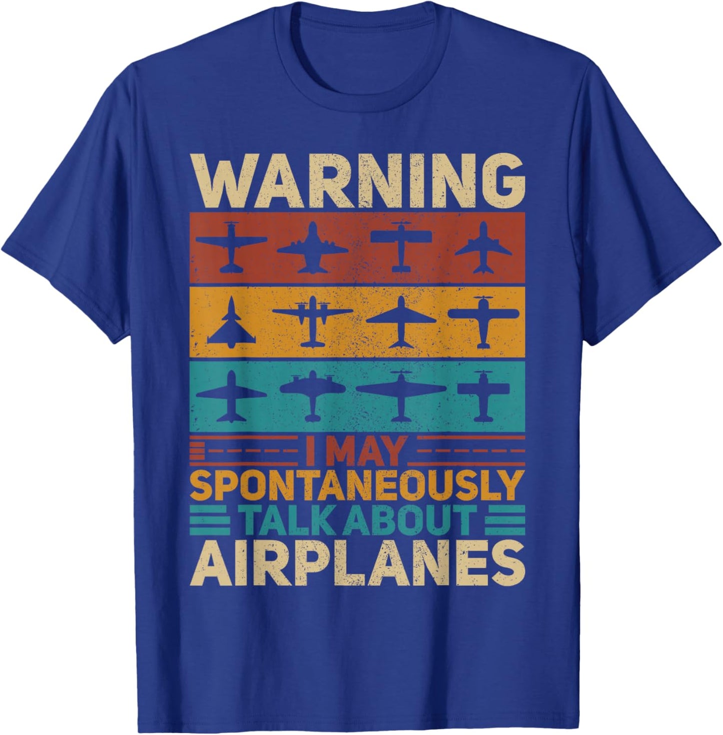 I May Talk About Airplanes Vintage Pilot & Aviation Airplane T-Shirt - T-Shirt | Royal