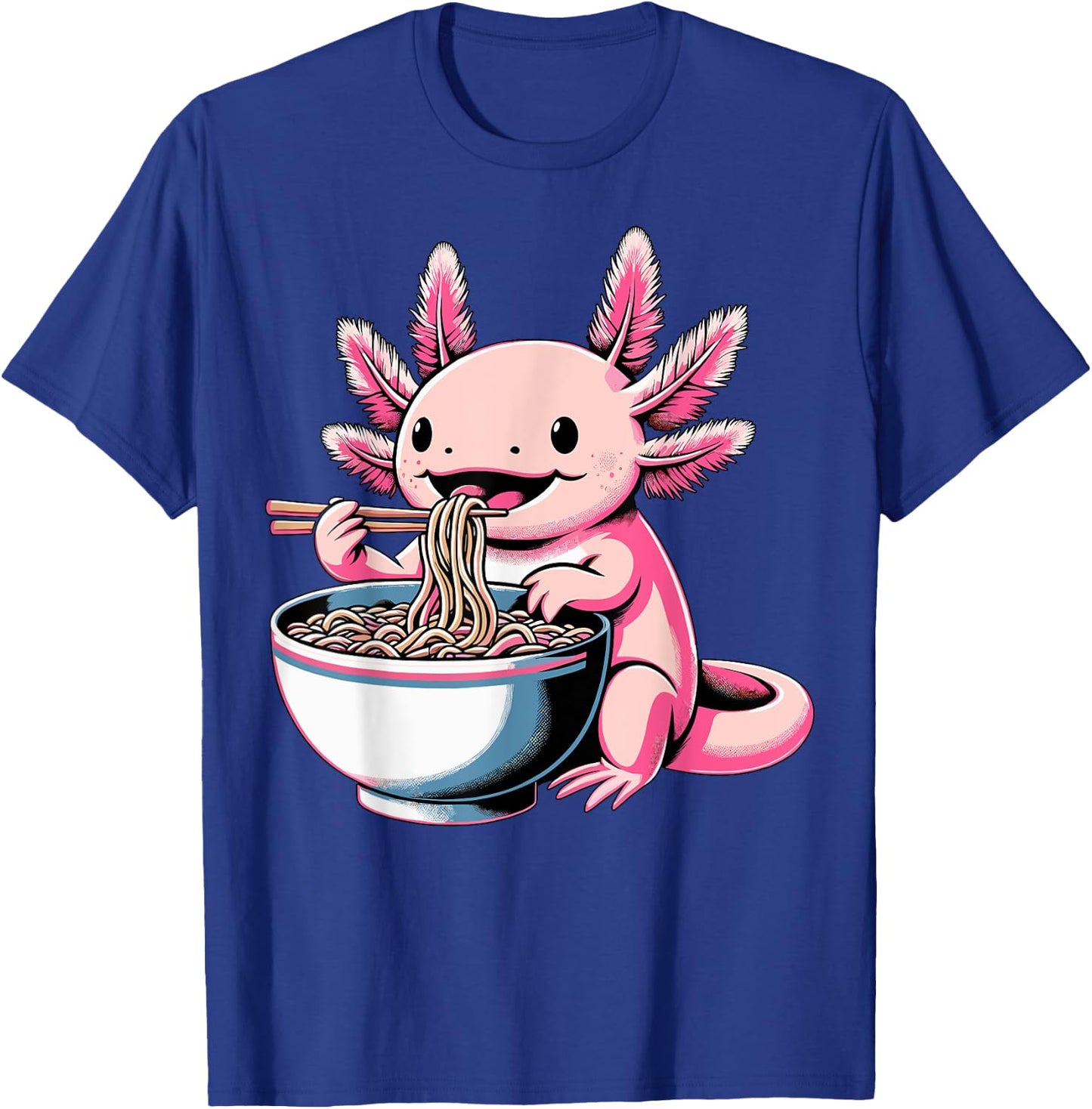 Axolotl Eating Ramen Lover Kawaii Axolotl T-Shirt - T-Shirt | Royal