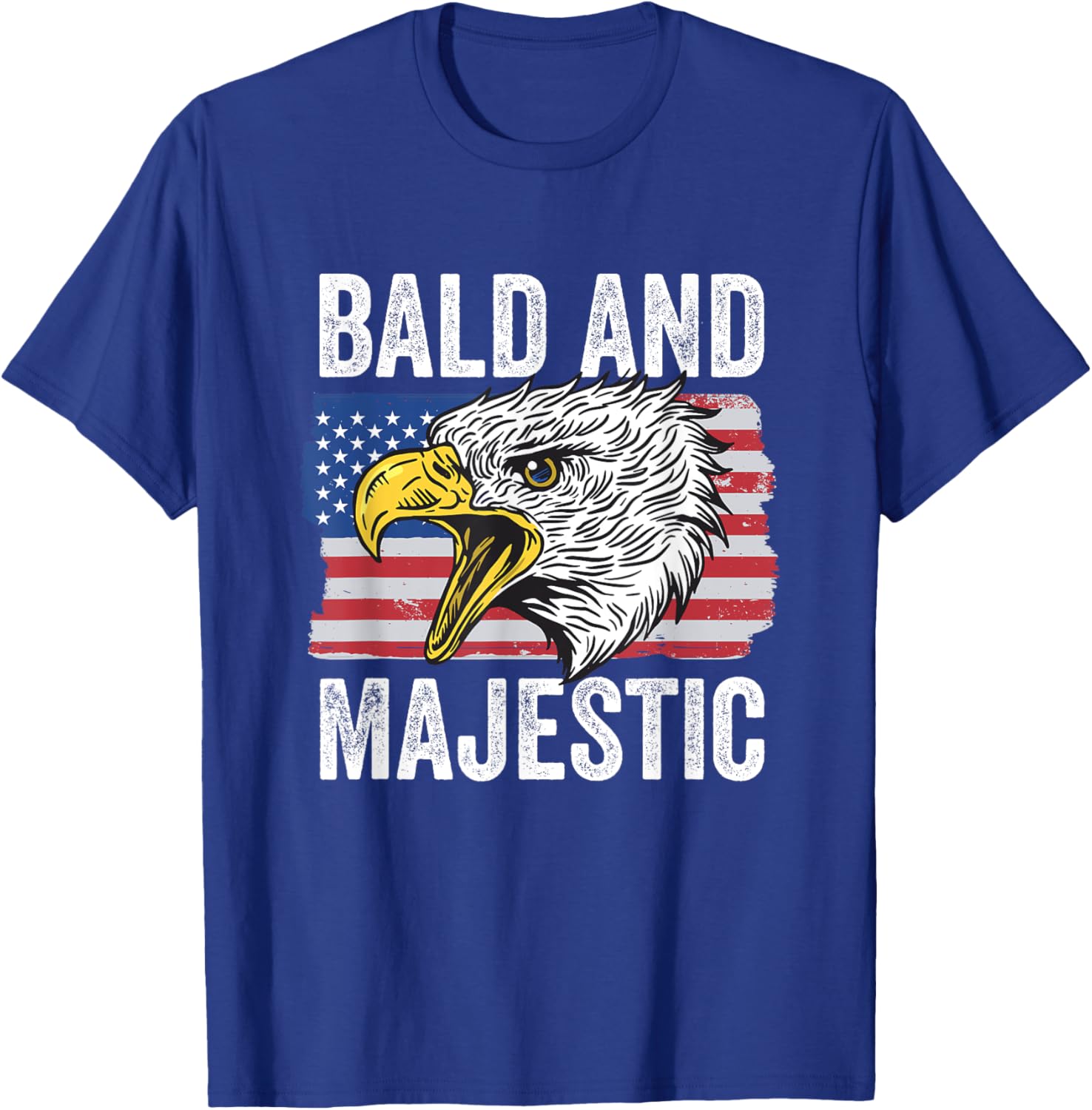 Bald and Majestic 4th of July Independence Day Bald Eagle T-Shirt - T-Shirt | Royal