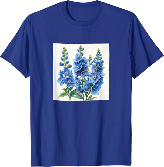 Delphinium Flower Cottagecore Graphic T-Shirt - T-Shirt | Royal
