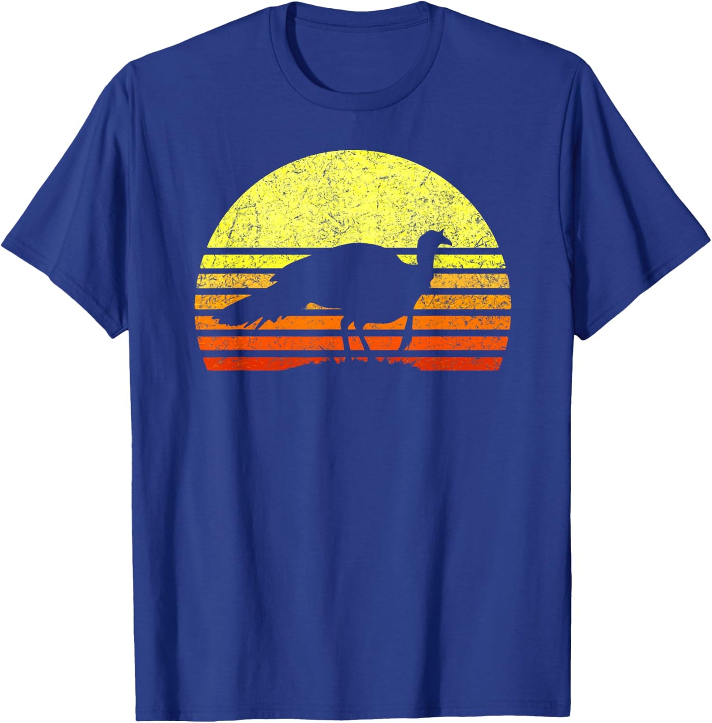 Turkey Hunting Retro Sunset Upland Bird Hunter Thanksgiving T-Shirt - T-Shirt | Royal