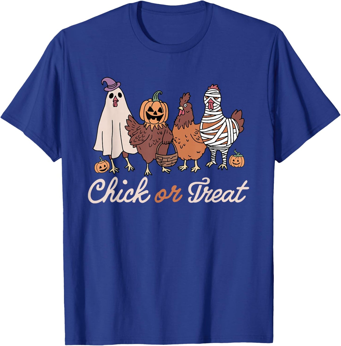Chick Or Treat Halloween Witch Spooky Chicken T-Shirt - T-Shirt | Royal