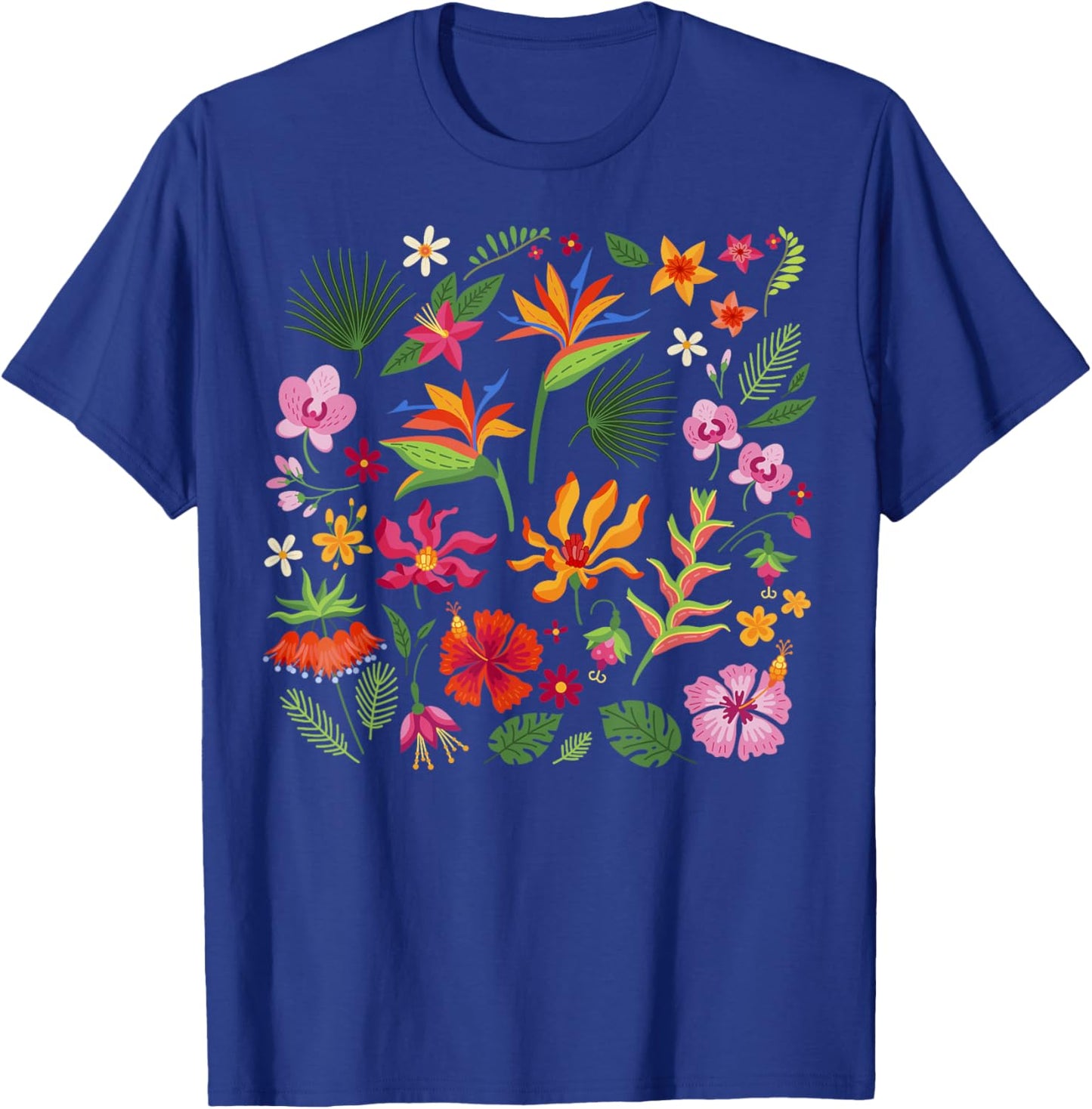 Hawaii Tropical Island Hawaiian Flowers Aloha State T-Shirt - T-Shirt | Royal