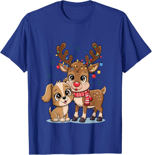Adorable Puppy & Baby Reindeer Cute Christmas