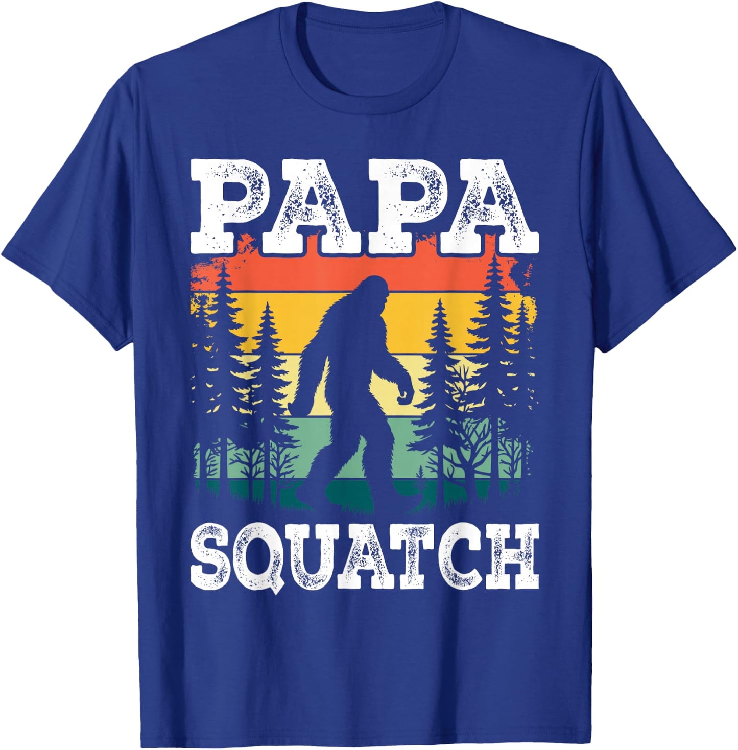 Papa Squatch Funny Dad Bigfoot Retro Fathers Day Vintage T-Shirt - T-Shirt | Royal
