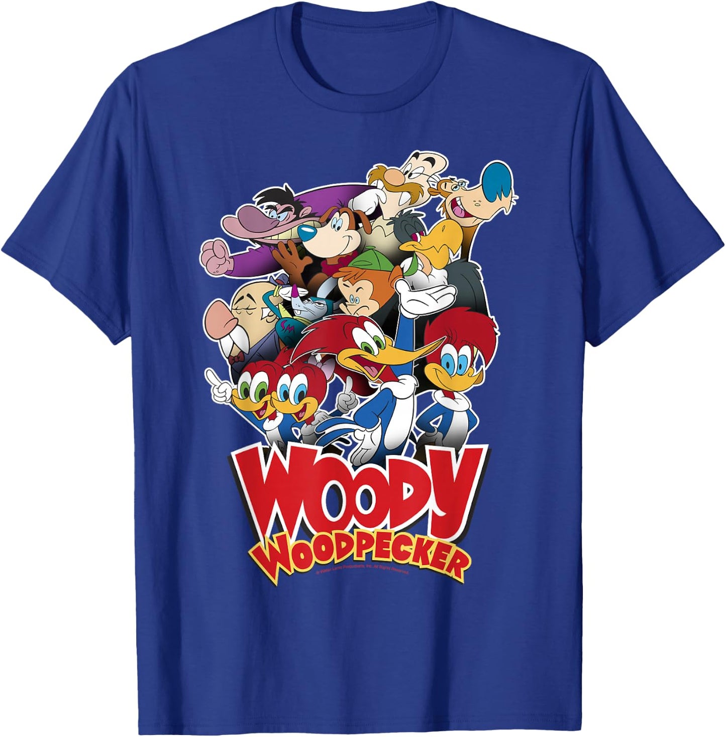 Woody Woodpecker Group Shot Vintage Poster T-Shirt - T-Shirt | Royal