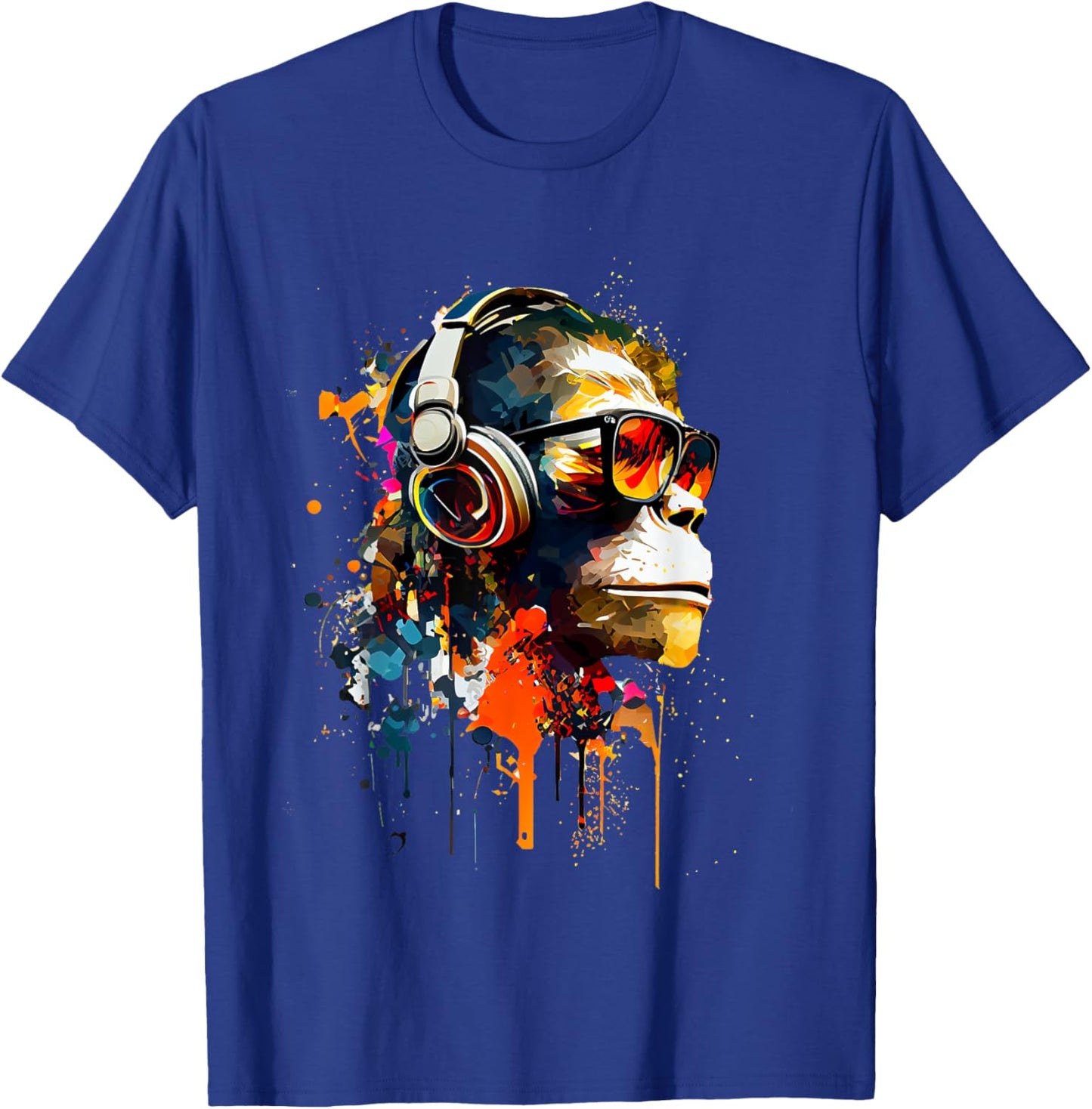 Monkey Safari - Black, Small, , Short Sleeve, Graphic, Modern, Casual, Music Theme T-Shirt - T-Shirt | Royal