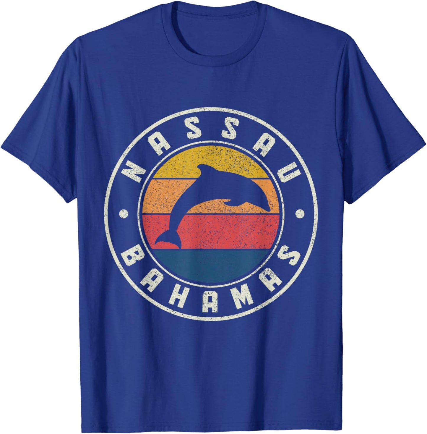 Nassau Bahamas Dolphin Souvenir Vintage T-Shirt - T-Shirt | Royal