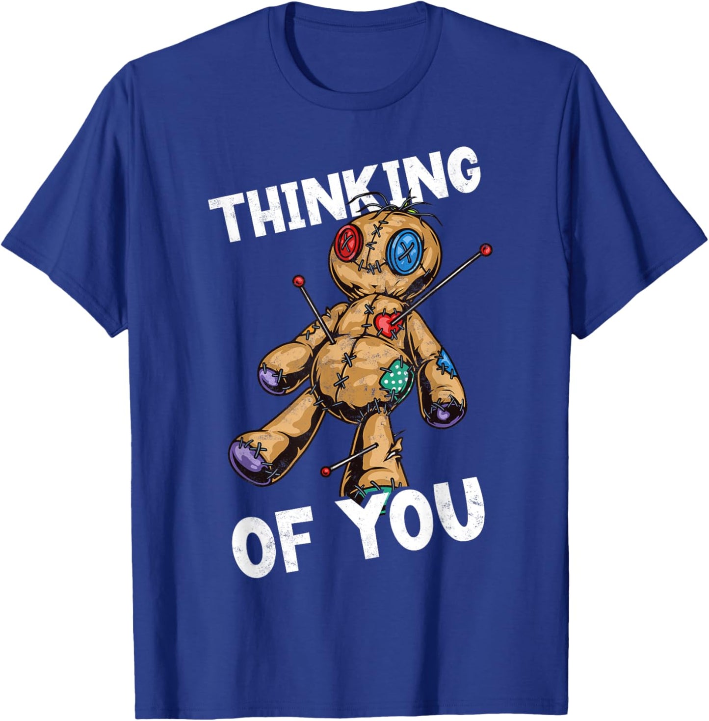 Funny Voodoo Doll Thinking of You Lazy Halloween Costume T-Shirt - T-Shirt | Royal