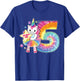5th Birthday Unicorn Shirt Gift Girls Age 5 Tie Dye T-Shirt - T-Shirt | Royal