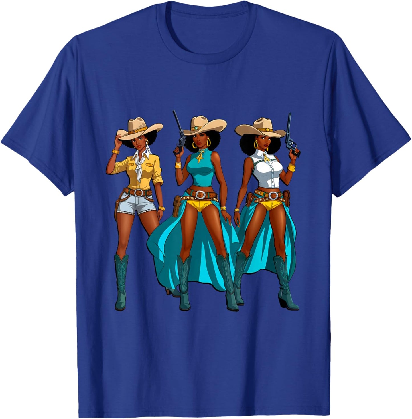 Cowgirl Western Rodeo Black Girls Juneteenth Melanin Women T-Shirt - T-Shirt | Royal