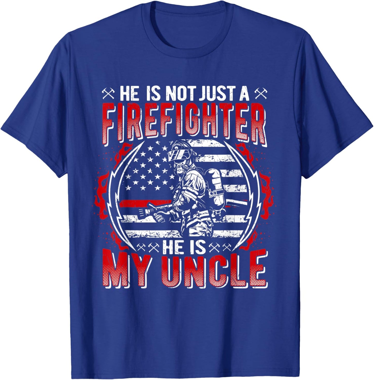 My Uncle Is A Firefighter Thin Red Line Fire Niece Nephew T-Shirt - T-Shirt | Royal