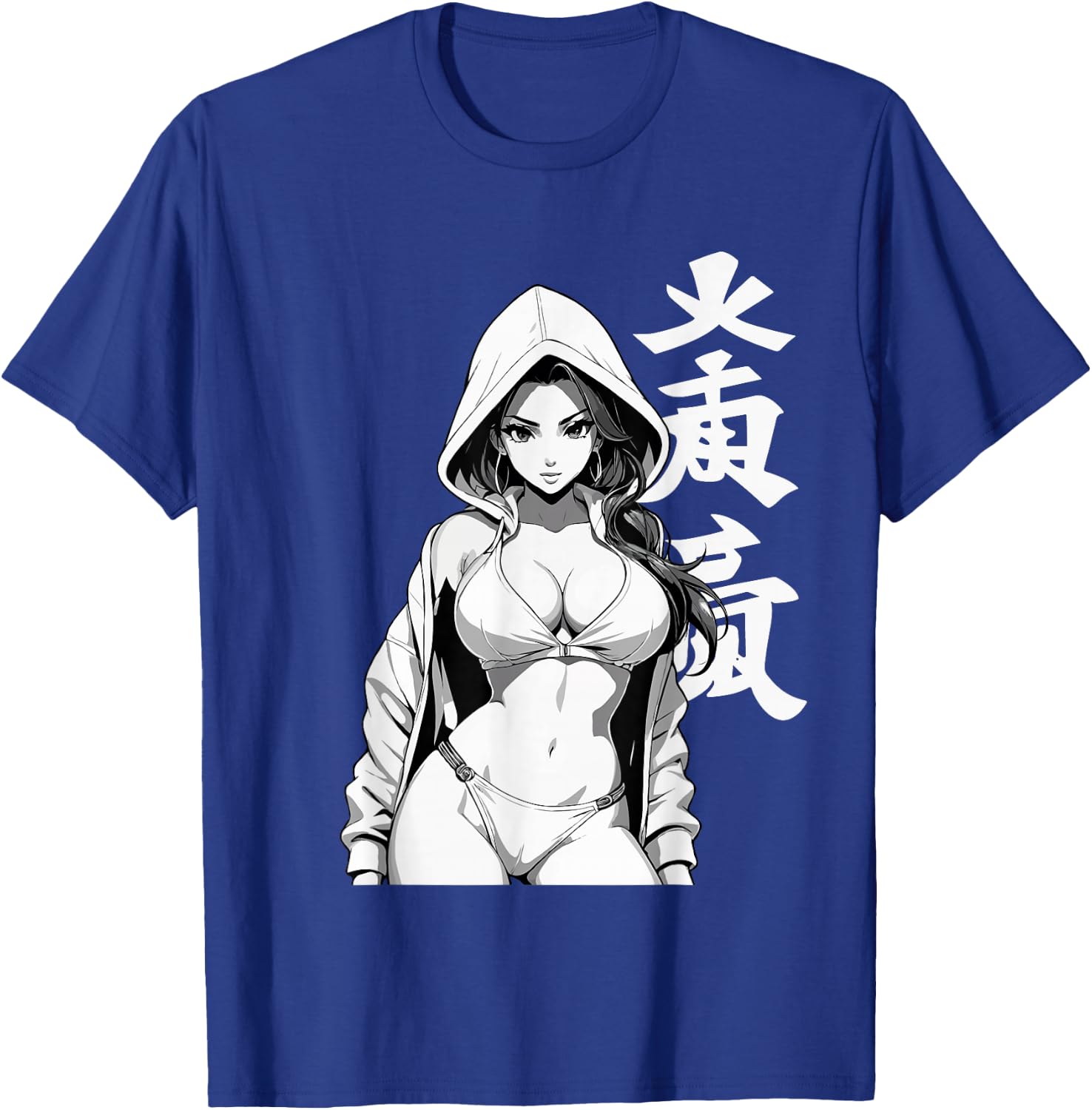 Sexy Waifu Sport Anime Girl Japanese in Black White Art T-Shirt - T-Shirt | Royal