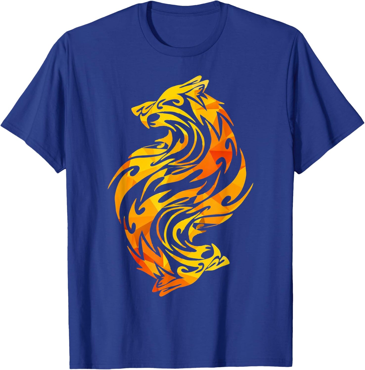Wolf, Animal, Flames, Moon, Howl, Wolves, Hunt, Graphic,Gift T-Shirt - T-Shirt | Royal