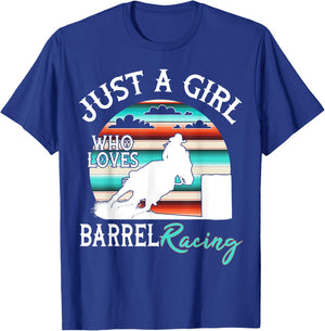 Serape Sunset Horse Barrel Racing Western Rodeo Cowgirl T-Shirt - T-Shirt | Royal