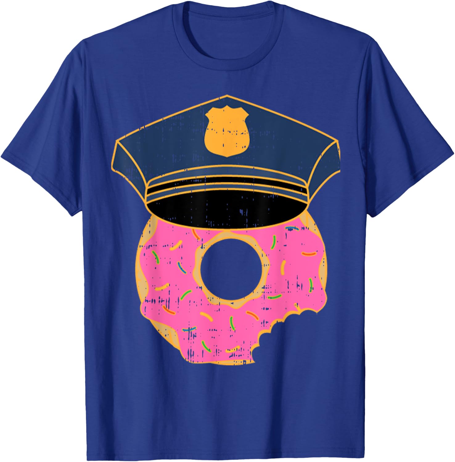 Donut Sprinkles Police Hat Cop Awesome Doughnut Food Gift T-Shirt - T-Shirt | Royal