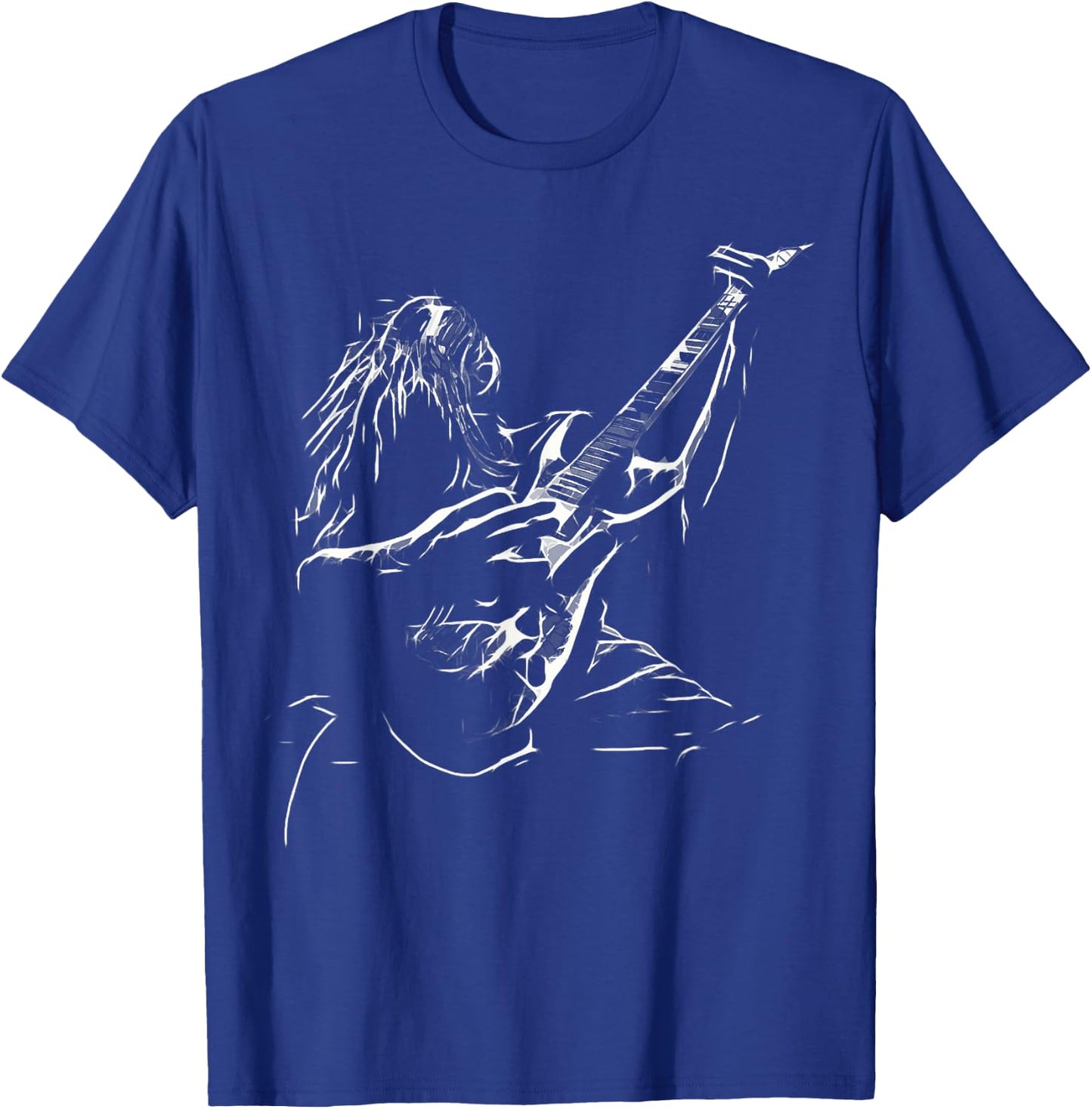 Heavy Metal Guitar Rocker Rock Star Music Rock and Roll T-Shirt - T-Shirt | Royal