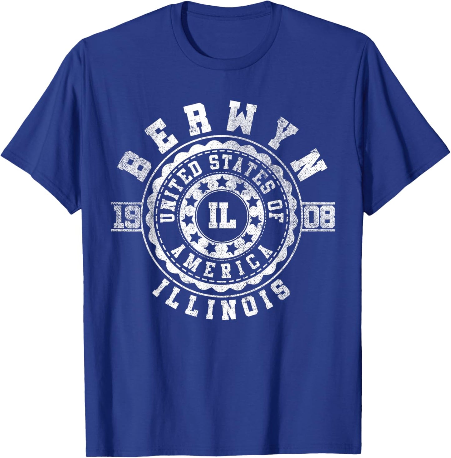 Berwyn IL | Illinois | Vintage City Apparels T-Shirt - T-Shirt | Royal