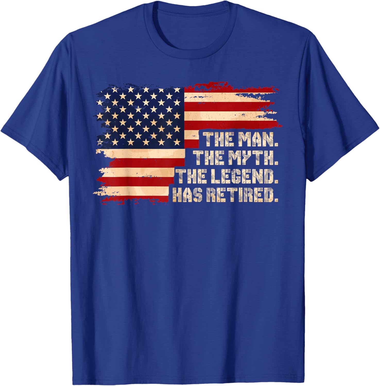 Retirement The Legend Has Retired American Flag Male T-Shirt - T-Shirt | Royal