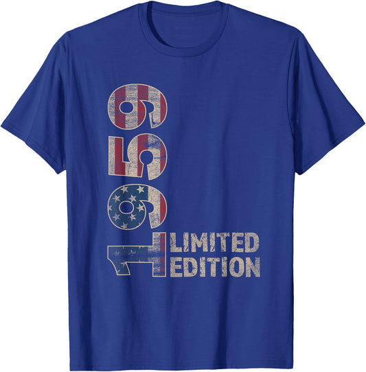 66th Birthday Gift Men Vintage Born 1959 Turning 66 Year Old T-Shirt - T-Shirt | Royal