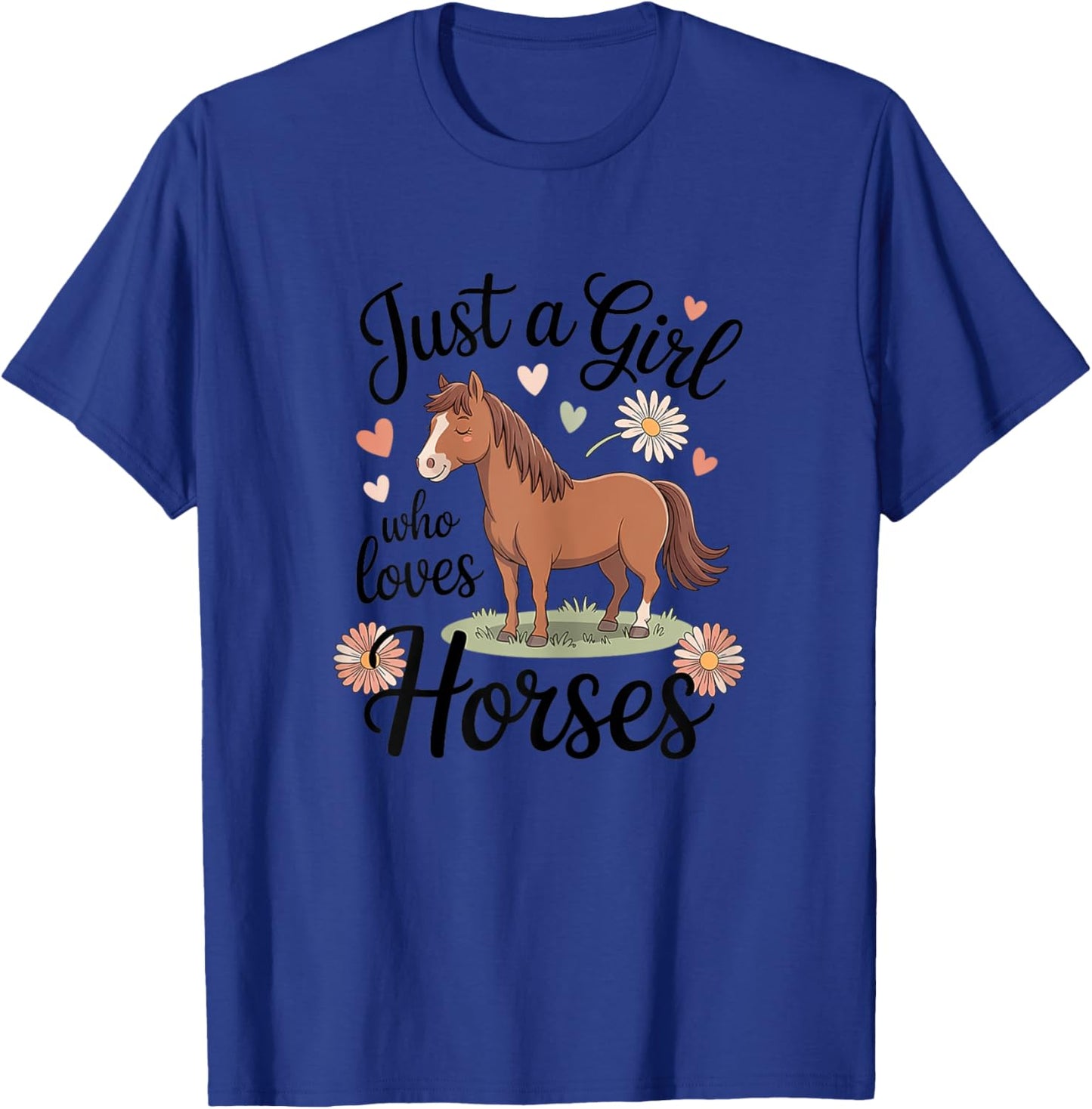 Horse Riding for Girls Women - Just a Girl Who Loves Horses T-Shirt - T-Shirt | Royal