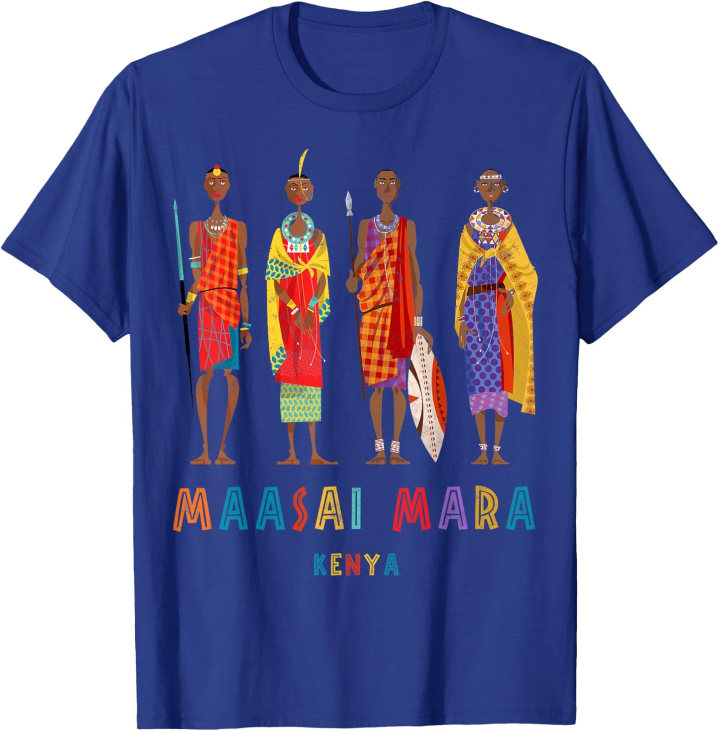 Travel Africa Kenya Map Nairobi Safari Maasai Mara Vacation T-Shirt - T-Shirt | Royal