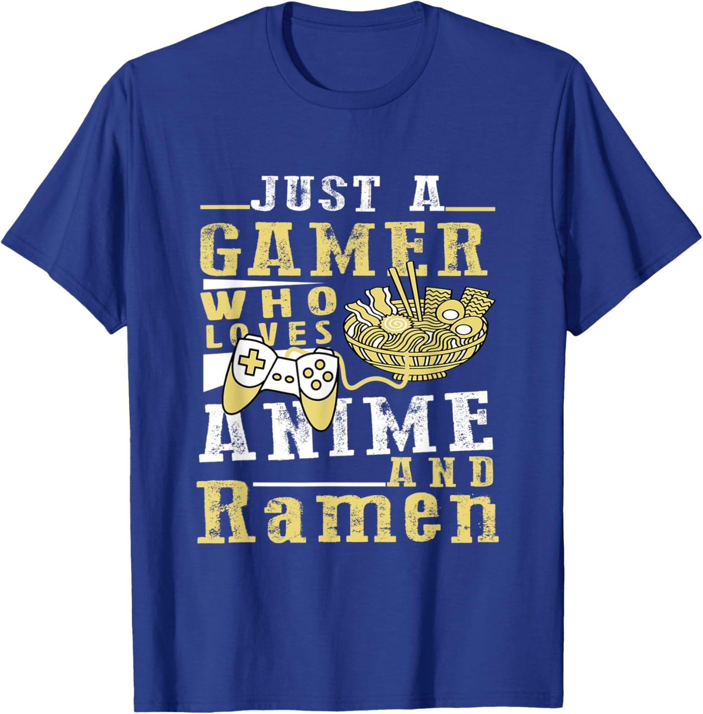 Just A Gamer Who Loves Anime Ramen And Game Anime Lover Boy T-Shirt - T-Shirt | Royal