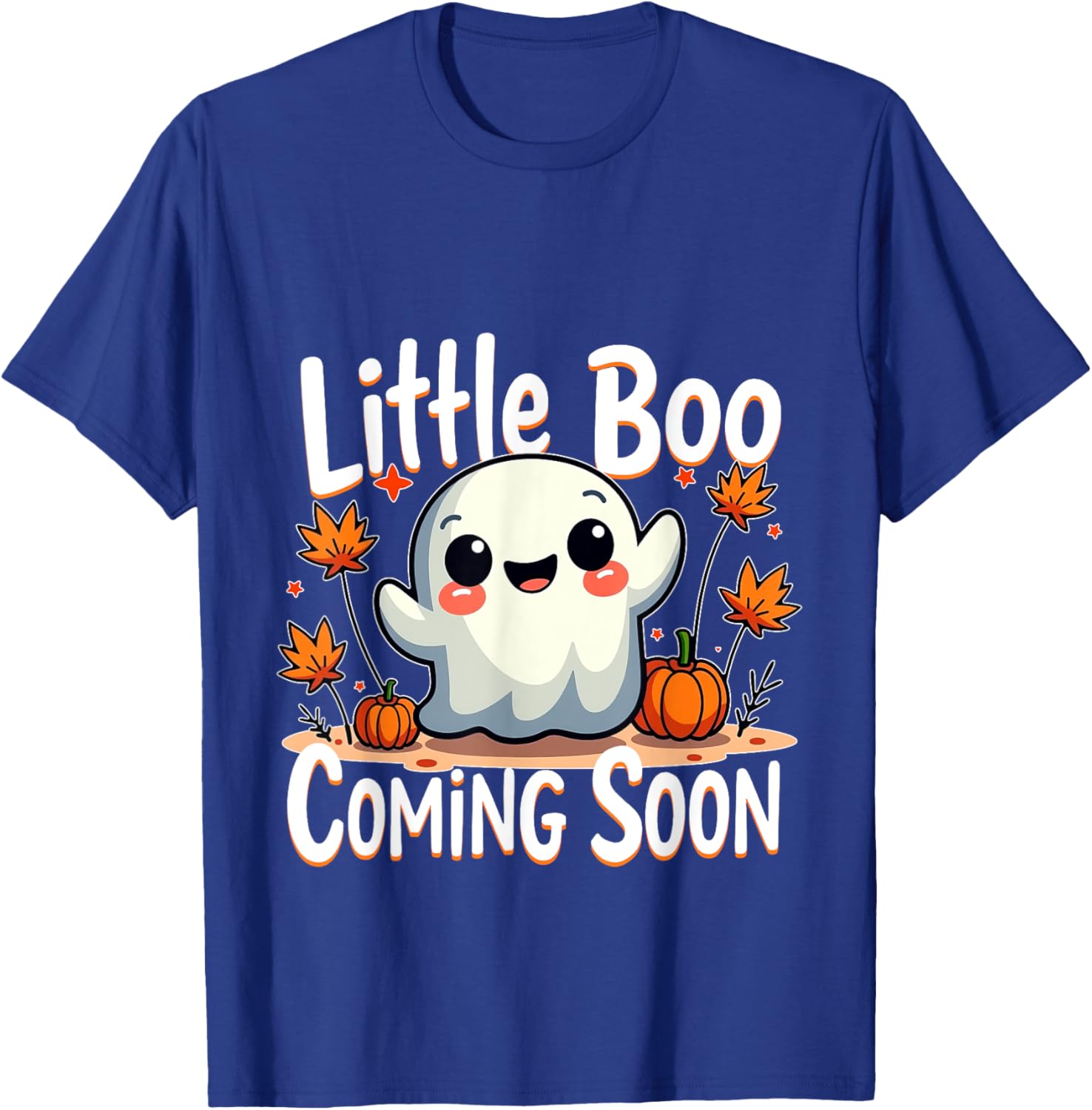 Little Boo Funny and Cute Halloween Pregnancy Announcement T-Shirt - T-Shirt | Royal