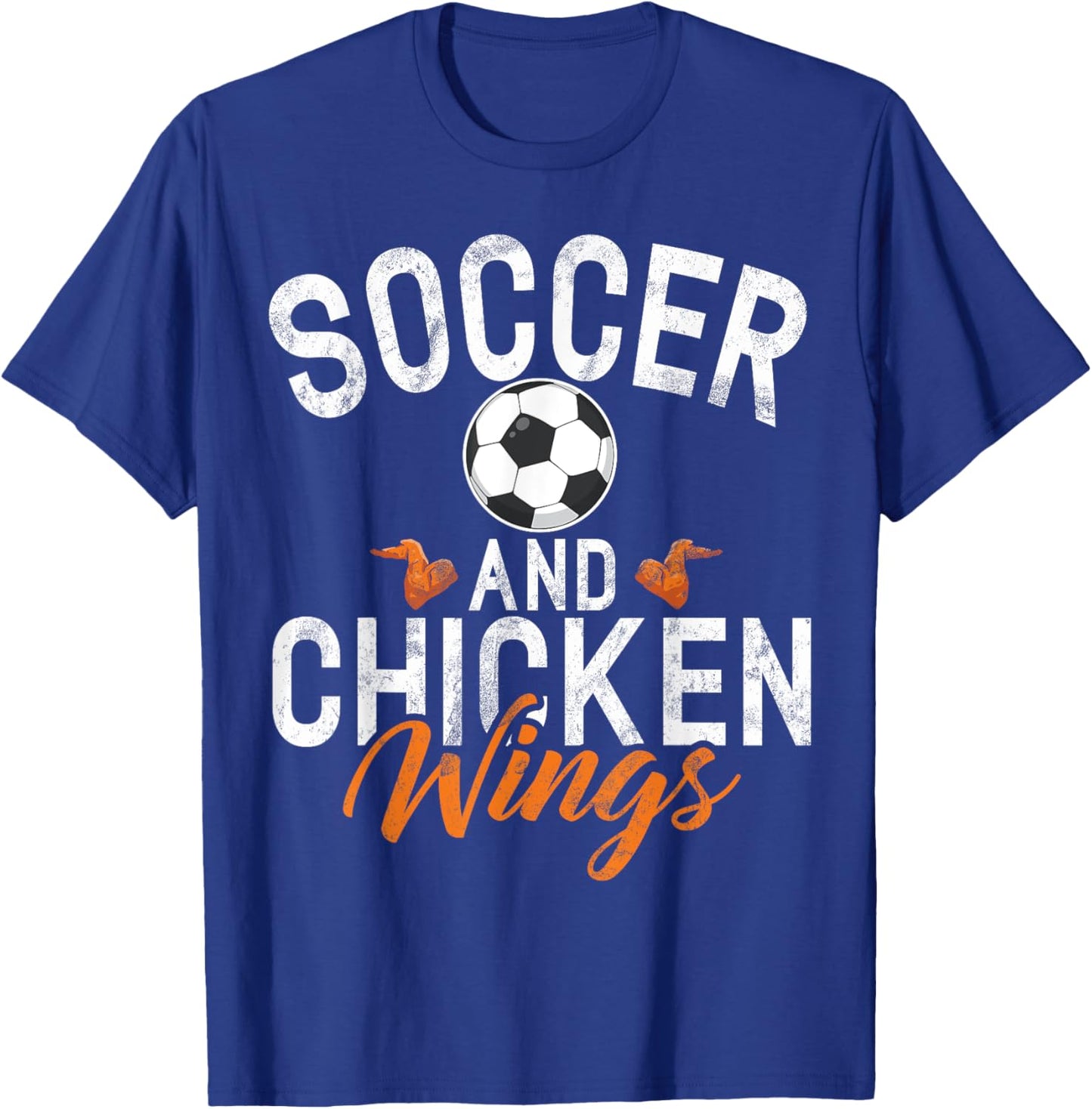 Soccer and Chicken Wings T-Shirt - T-Shirt | Royal