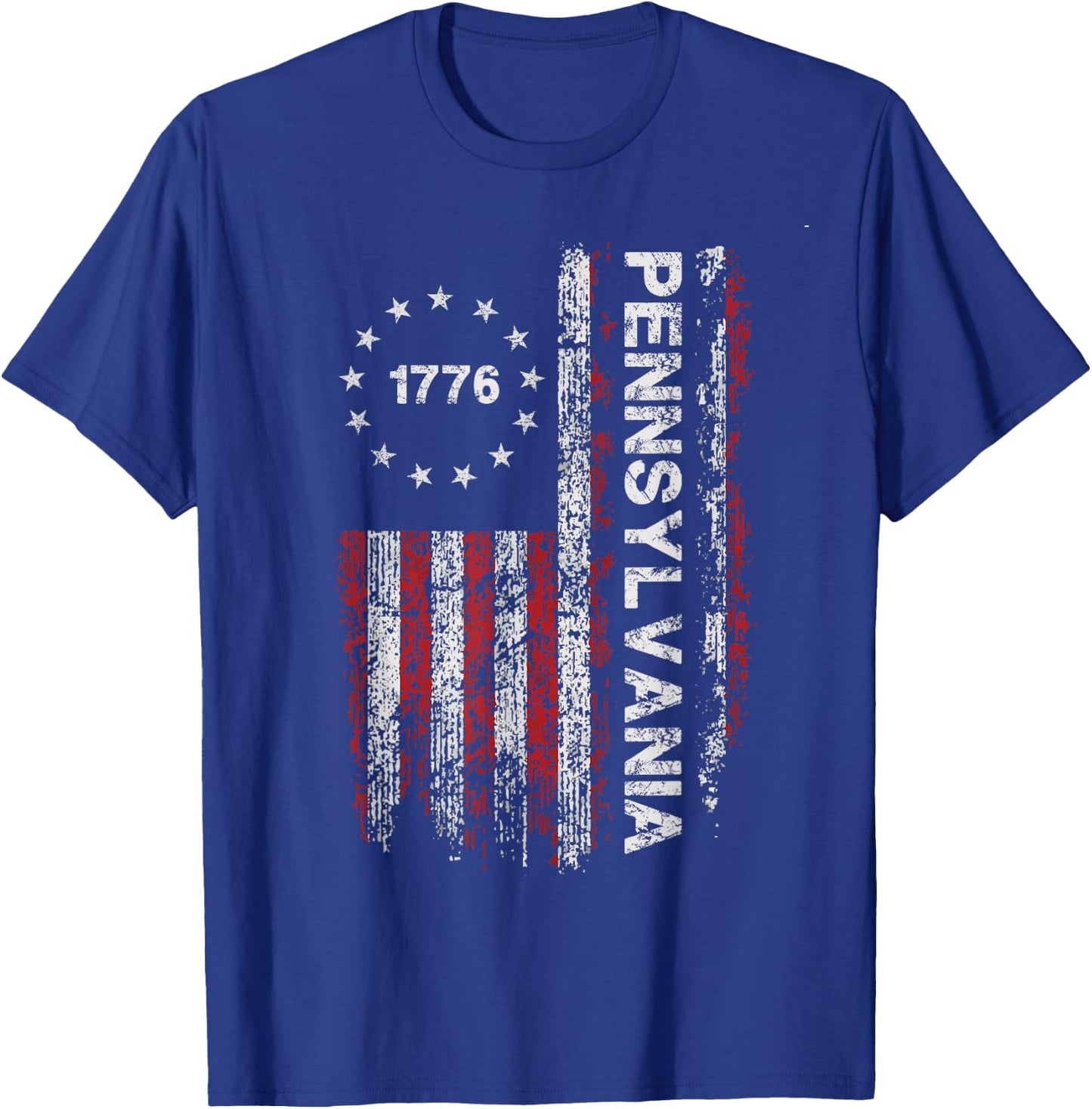 Pennsylvania State US Flag Vintage Women Youth T-Shirt - T-Shirt | Royal